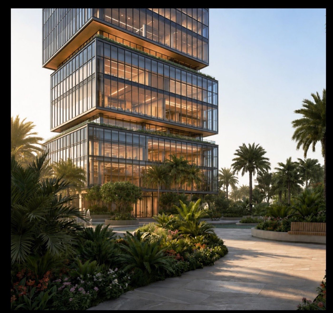 RAW District by Imtiaz tower facade — branded mixed-use development on Sheikh Zayed Road, Jebel Ali Dubai