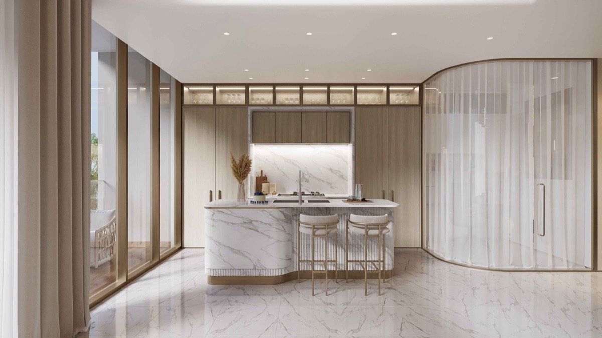 RAW District by Imtiaz fully furnished open kitchen — branded residence, Jebel Ali Dubai